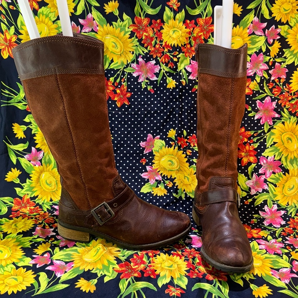 Timberland Earthkeepers Bethel Tall Boots Womens 8.5 Brown Leather & Suede